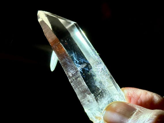 Blue Needle Lemurian Quartz, AAA Water Clear, 35g, New Find, Bahia, Brazil A088