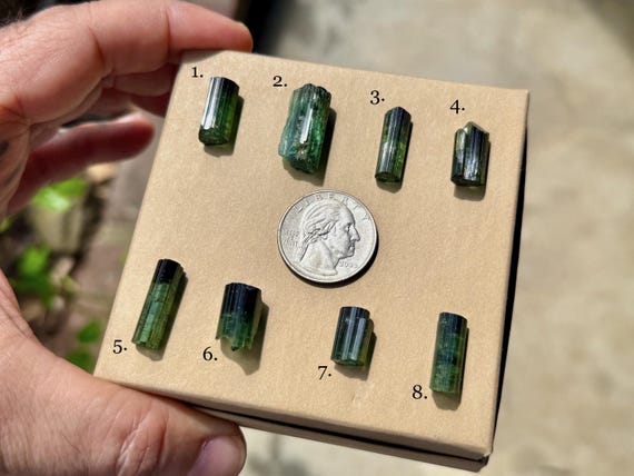Bicolor Tourmaline, Aricanga Mine, Blue & Green Hues, Choose ONE of Eight (1g - 3g), São Jose do Safira, Minas Gerais, Brazil A716