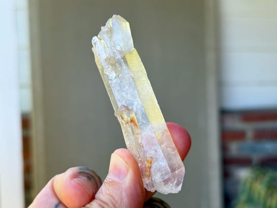 Curved Quartz, Double Terminated with Secondary Growth, 48g, Rare Formation, Self-Healed Crystal, Diamantina, Minas Gerais, Brazil T473