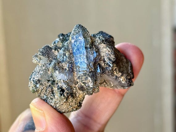 Himalayan Quartz with Green Chlorite, 56g, New Find, High Altitude Crystal, Heart Healing, India T991