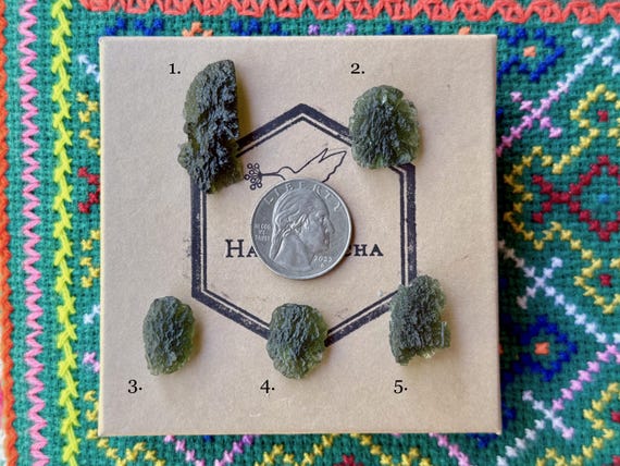 Moldavite, Natural Authentic Moldavite, Choose ONE of Five, Extraterrestrial Interplanetary Crystal, Chlum, Czech Republic A