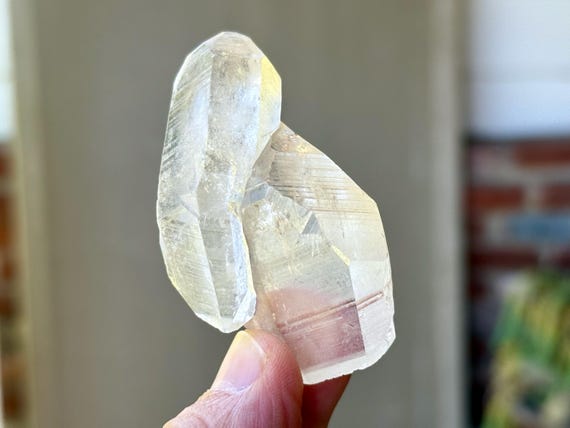 Lemurian Quartz, Tantric Twin with Tabby, Double Terminated, 59g, Old Find, Serra do Cabral, Minas Gerais, Brazil T248