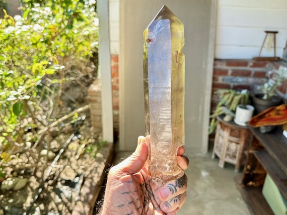 White Amphibole Phantom Smoky Quartz, 9" Tall, 1 Kilo, New Find, Serra do Cabral, Minas Gerais, Brazil W648