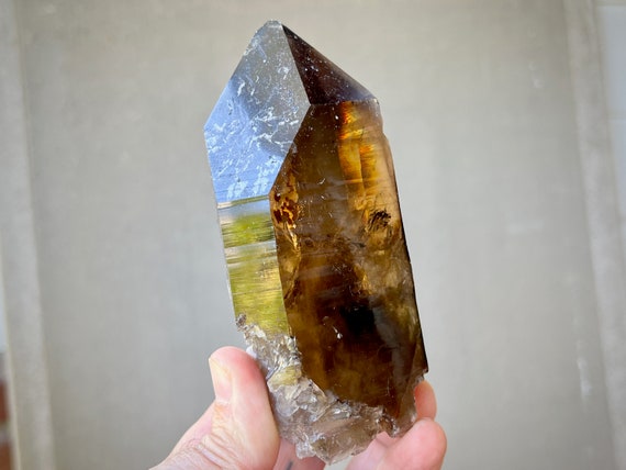 Smoky Citrine with Dark, Lustrous Hues, 430g, 100% Natural, Solar Plexus Chakra Crystal, Minas Gerais, Brazil X707