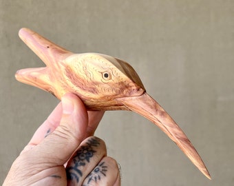 Kuripe de colibrí, Kuripe de madera tallada a mano, pipa aplicadora chamánica tradicional