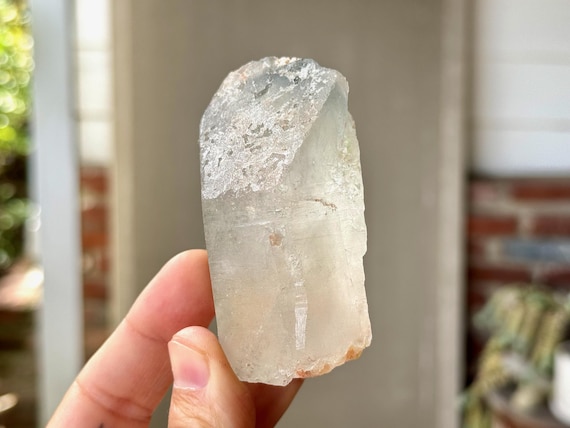 Indicolite Blue Tourmaline Quartz, Feldspar & Mild Citrine Inclusion, 161g, Old Find, Throat Chakra, Minas Gerais, Brazil S442