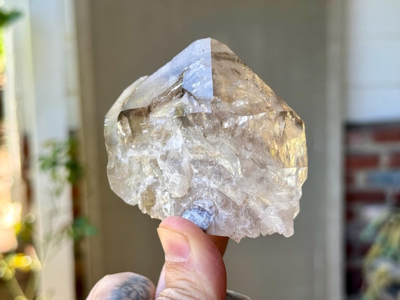 Elestial Smoky Quartz, Scepter Formation, 220g, New Find, Root Chakra Crystal for Manifestation, Minas Gerais, Brazil X423