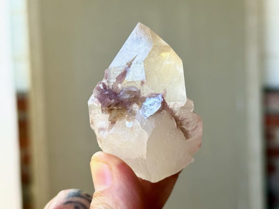 Citrine with Purple Lepidolite, All Natural, 94g, Creativity, Manifestation & Relaxation, Coronel Murta, Minas Gerais, Brazil A074