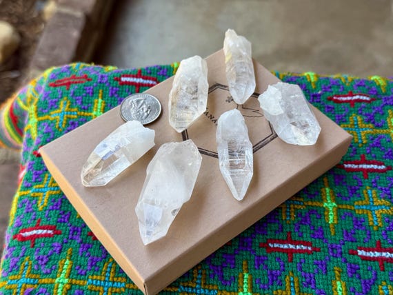 Lemurian Quartz Lot, Water Clear, 6 pcs, Old Find, Santander, Colombia B467