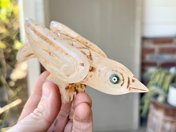 Hummingbird Crystal Statue, Hand Carved from Native Quartz from Peru's Sacred Valley, Hummingbird Figurine