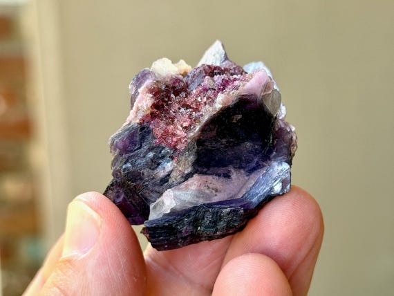 Purple Lepidolite & Pink Tourmaline, Unicorn Stone, 50g, Coronel Murta, Minas Gerais, Brazil B489