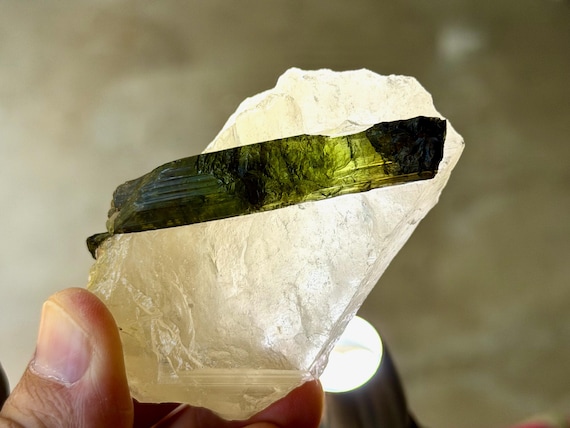 Citrine & Green Tourmaline, 136g, Heart Chakra, Manifestation and Creativity, Coronel Murta, Minas Gerais, Brazil V553
