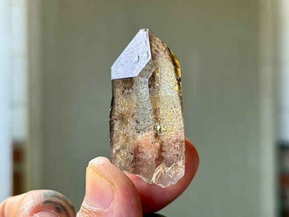 Red Hematite Quartz with Record Keepers & Time Link, 29g, New Find, Root Chakra, Diamantina, Minas Gerais, Brazil T798