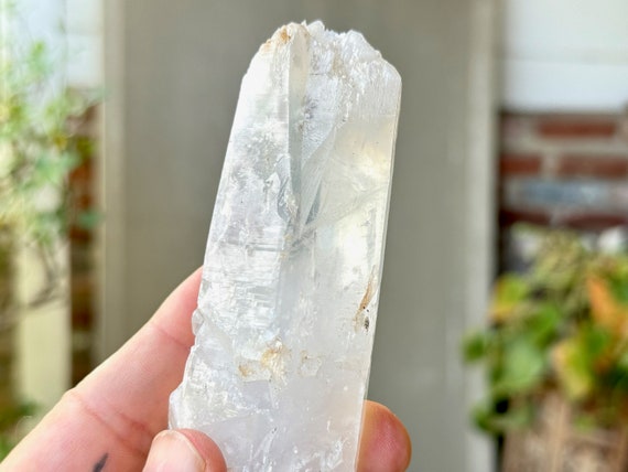 White Angel Tipped Quartz with Etched Termination, Rare Old Find, Quartz with White Halloysite Inclusion, Boyaca, Colombia W266