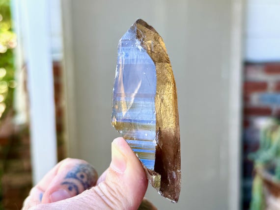 Russian Lemurian Quartz, Sacred Scribe Crystal with Record Keepers, 83g, Old Find, Ancient Wisdom, Yuzhnyi Quarry, Oblast, Russia A448