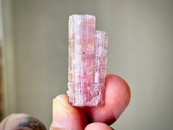 Pink Tourmaline with Mild Indicolite Inclusion, 17g, Cotton Candy Tourmaline, Laghman Mine, Kunar Province, Afghanistan R247