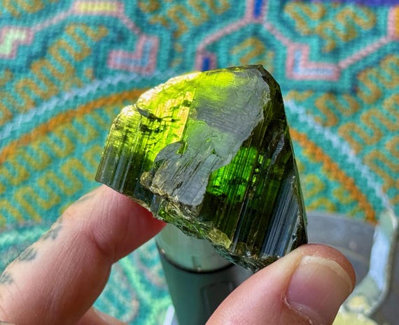 Green Tourmaline from the Aricanga Mine, Natural Termination, 82g, Minas Gerais, Brazil W774