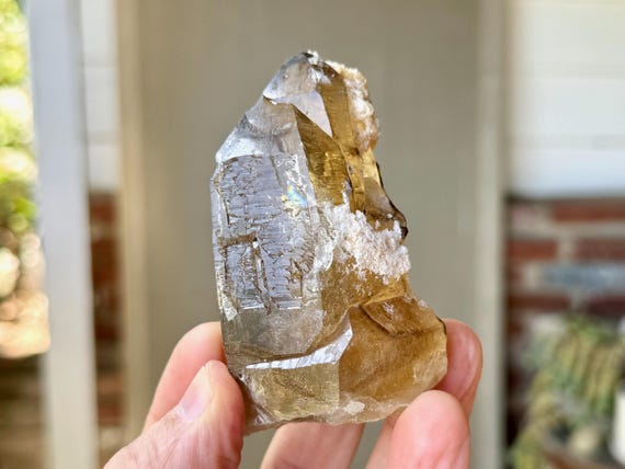 Elestial Citrine with Rainbow, Vibrant Golden Color, 201g, Highest Quality, Jenipapo, Minas Gerais, Brazil X858