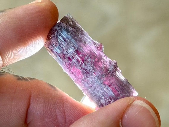 Bicolor Tourmaline, Blue & Pink with Purple Lepidolite, 11.5g, Barra do Salinas, Minas Gerais, Brazil B612