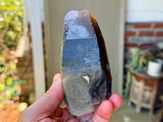 Pele's Dream Lemurian, Smoky Citrine, 456g, New Find, Shadow Work & Trauma Healing, Goias, Brazil V432
