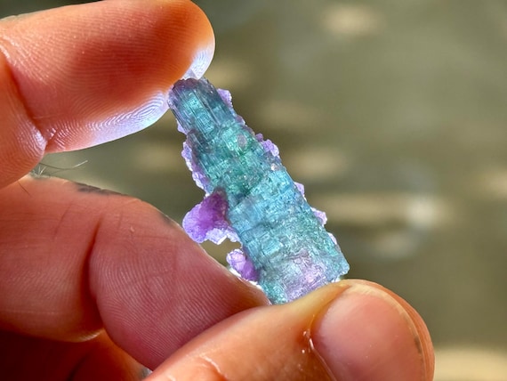 Polychrome Tourmaline with Lepidolite, Aricanga Mine, 3.5g, São Jose do Safira, Minas Gerais, Brazil A645