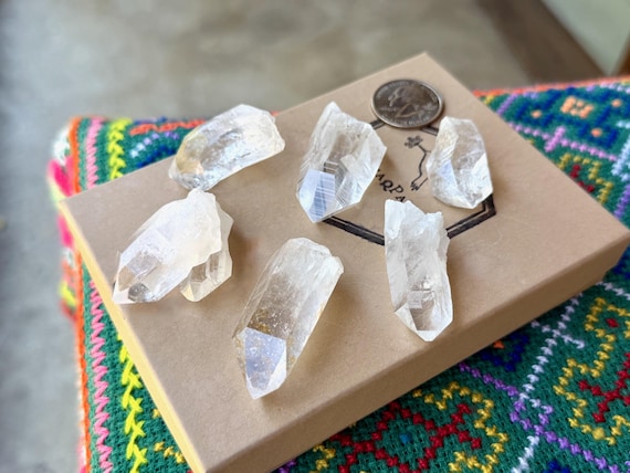 Lemurian Quartz Lot, Water Clear, 6 pcs, Old Find, Santander, Colombia B280