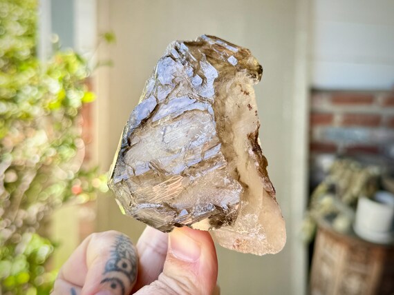 Elestial Smoky Quartz with Sceptered Growth, Jacare Textures, 317g, New Find, Grounding, Protection and Manifestation, Piaui, Brazil W145