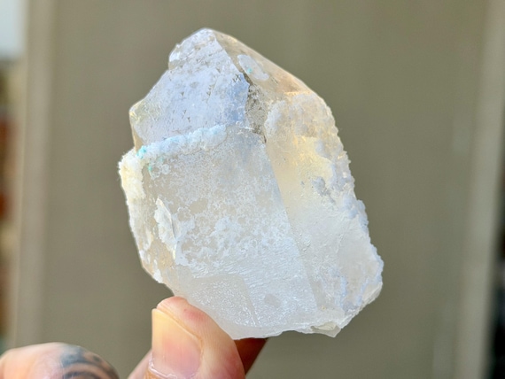 Trigonic Dissolution Quartz, Self-Standing, 131g, Spiritual Evolution & Transformation, Francisco Sa, Minas Gerais, Brazil V716