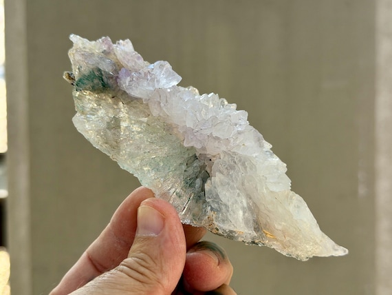 Amethyst Flower Quartz & Celadonite, Angel Wing Formation, 125g, Rio Grande do Sul, Brazil B667