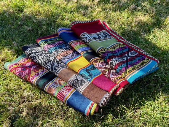 Shamanic Manta Cloth, Traditional Mesa Cloth for Plant Medicine Ceremony, Choose ONE of Five, Handmade in Ausungate, Peru