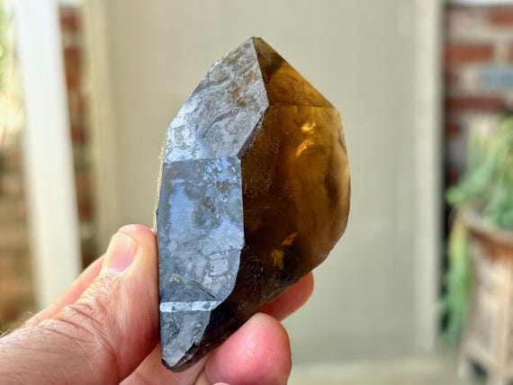 Pele's Dream Lemurian with Time Link, Smoky Citrine, 126g, Shadow Work & Trauma Healing, Goias, Brazil A611