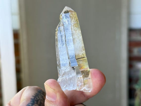 Peñas Blancas Lemurian Quartz, Tantric Twin, 50g, AAA Water Clear Lemurian, Boyaca, Colombia T923