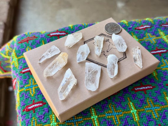 Lemurian Quartz Lot, Water Clear, 10 pcs, Old Find, Santander, Colombia B463