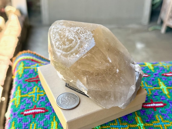 Citrine with Raised Record Keeper, Self-Standing, 634g, Creativity & Manifestation, Aracuai, Minas Gerais, Brazil V706