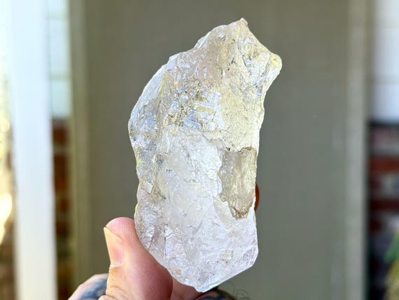 Himalayan Ice Quartz, Hydrothermally Etched, 140g, Purest Vibration, High Altitude Quartz, Heart Chakra and Purification, India T124