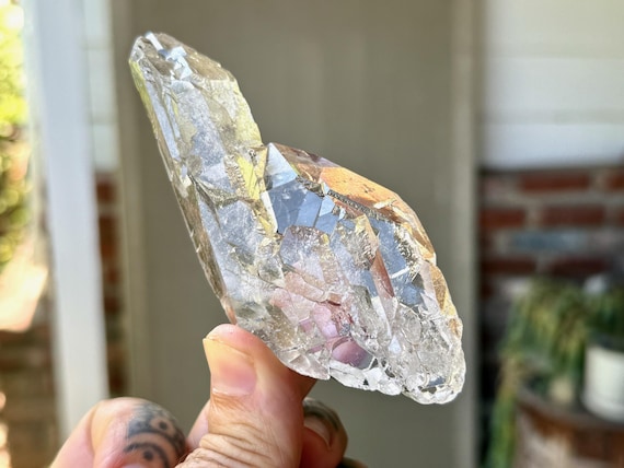 Cathedral Ice Quartz, Tantric Twin, 158g, Water Clear & Double Terminated, Akashic Record, Diamantina, Minas Gerais, Brazil T436