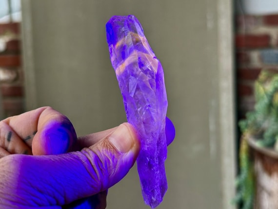 Powellite Phantom Ametrine, UV Reactive, 57g, Natural, Raw & Unpolished, Bahia, Brazil A399