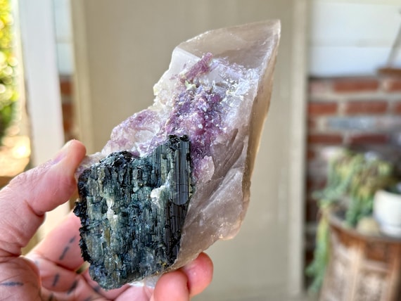 Unicorn Stone Citrine, Blue Tourmaline & Purple Lepidolite, 863g, Coronel Murta, Minas Gerais, Brazil V244