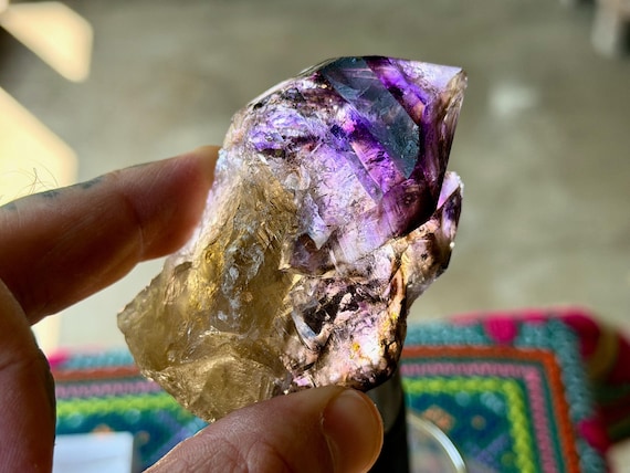 Elestial Smoky Amethyst, 146g, Old Find, Spiritual Protection & Purification, Espírito Santo, Brazil V487