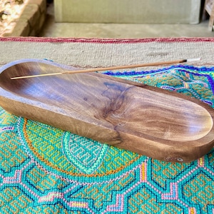 Incense Burner for Stick Incense, Basic Wooden Boat Incense Holder, Carved from Solid Hardwood