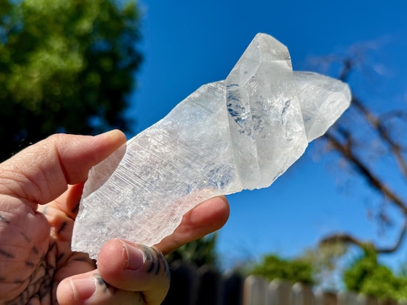Lemurian Quartz, Water Clear, Galactic Key Plate & Isis Crystal, 263g, Bahia, Brazil V318