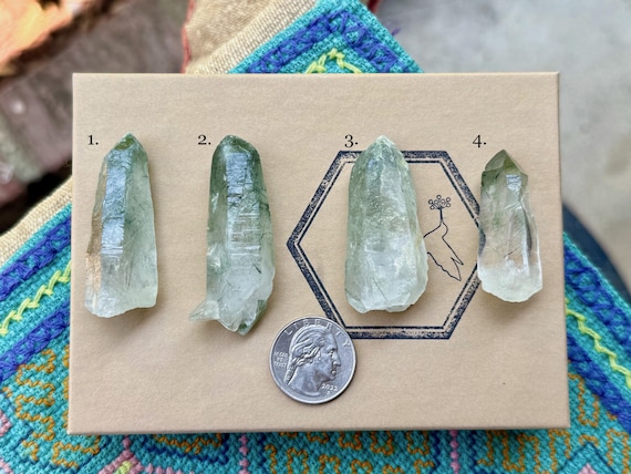 Green Chlorite Quartz with Rare Actinolite Inclusions, Choose ONE of Four, Heart Chakra, Northern Pakistan T278