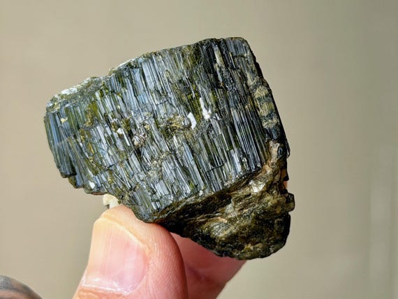 Green Cat's Eye Tourmaline, 42g, New Find, Heart Healing & Purification, Coronel Murta, Minas Gerais, Brazil B040
