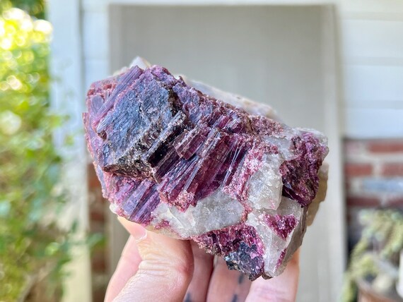 Unicorn Stone Quartz with Pink Tourmaline & Purple Ledidolite, 925g, New Find, Heart Chakra, Minas Gerais, Brazil X729