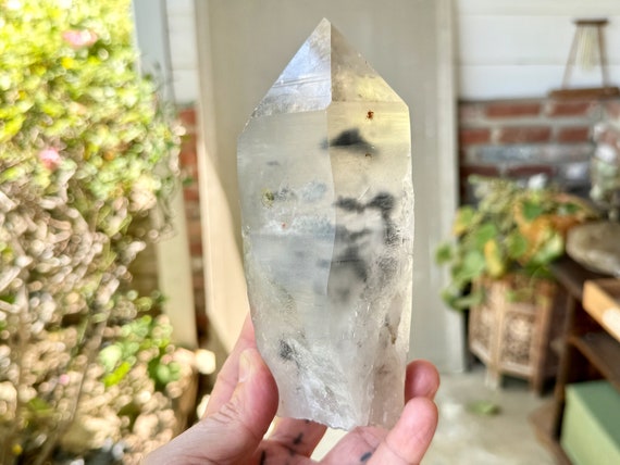 Black Phantom Lemurian Quartz, 1.2 Kilo, New Find, Detoxification and Purification, Root Chakra Crystal, Bahia, Brazil W257