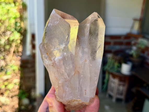 Pink Hematite Quartz, Tantric Twin, 754g, New Find, Minas Gerais, Brazil V632