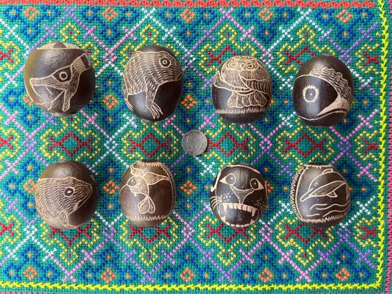 Shaman Rattle, Choice of Snake, Frog, Owl, Condor, Hummingbird, Jaguar or Dolphin, Traditional Shipibo Gourd Rattle, Made in Peru