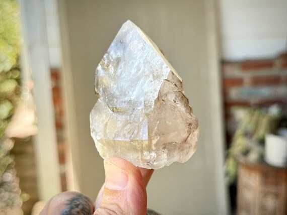 Elestial Smoky Quartz, Self-Standing, 177g, Old Find, Root Chakra Crystal, Aracuai, Minas Gerais, Brazil W347