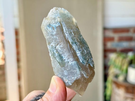 Indicolite Smoky Quartz, 122g, New Find, Blue Tourmaline Quartz, Jenipapo, Minas Gerais, Brazil T087