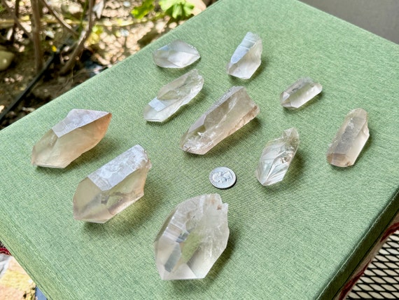 Lemurian Quartz Lot, 10 Pieces (1 Kilo) of Large and Mixed Size, Clear, Golden and Smoky Lemurians, Minas Gerais, Brazil WS167